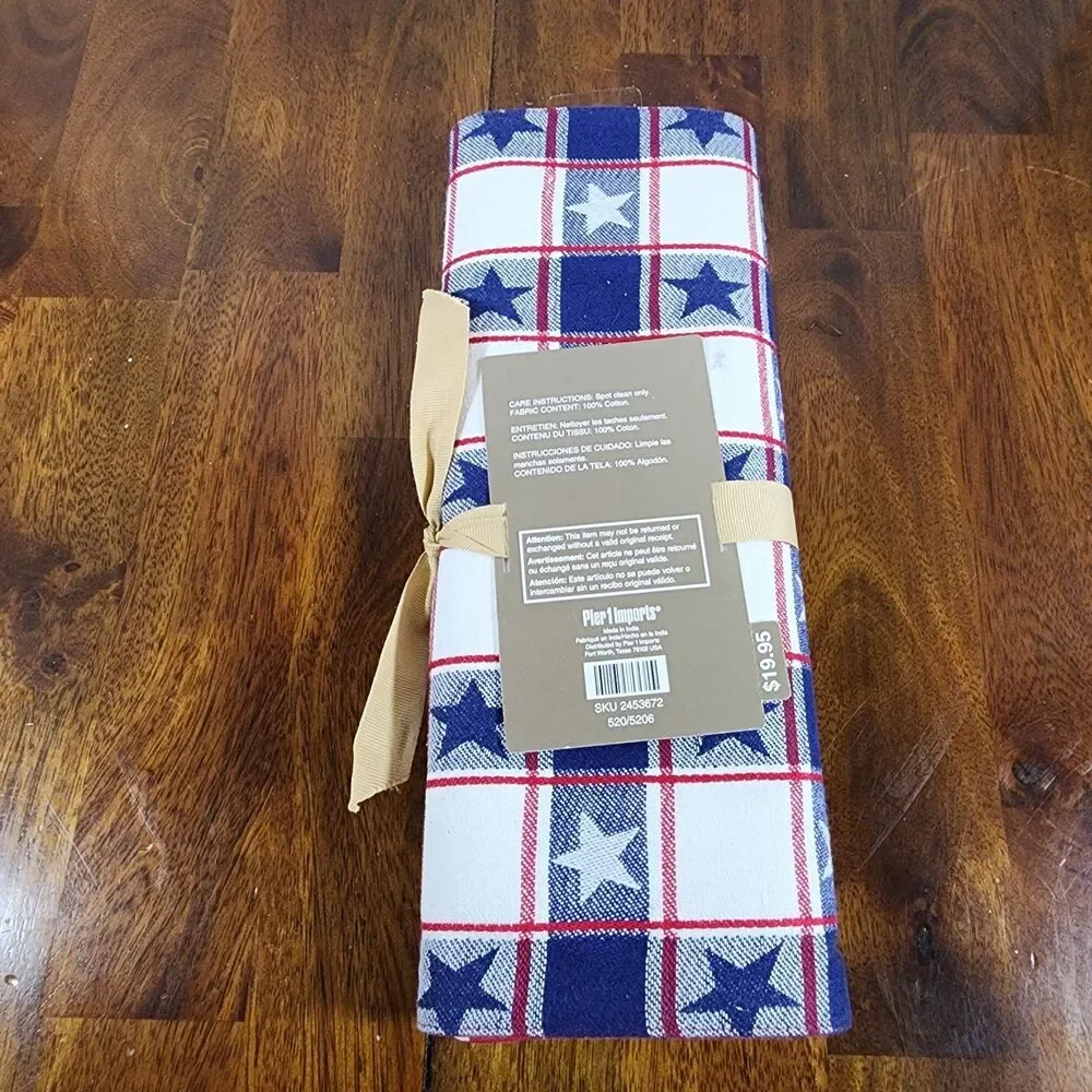 Pier 1 Import Table Runner White Blue Red Color